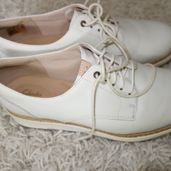 Clarks Teadale Rhea WhitePlatform Oxford size 6.5 - like NEW Made in Indonesia - Picture 7 of 16